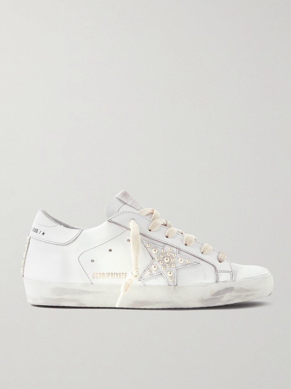 Golden Goose White Pearl-Embellished Star Low-Top Sneaker AUTHENTIC